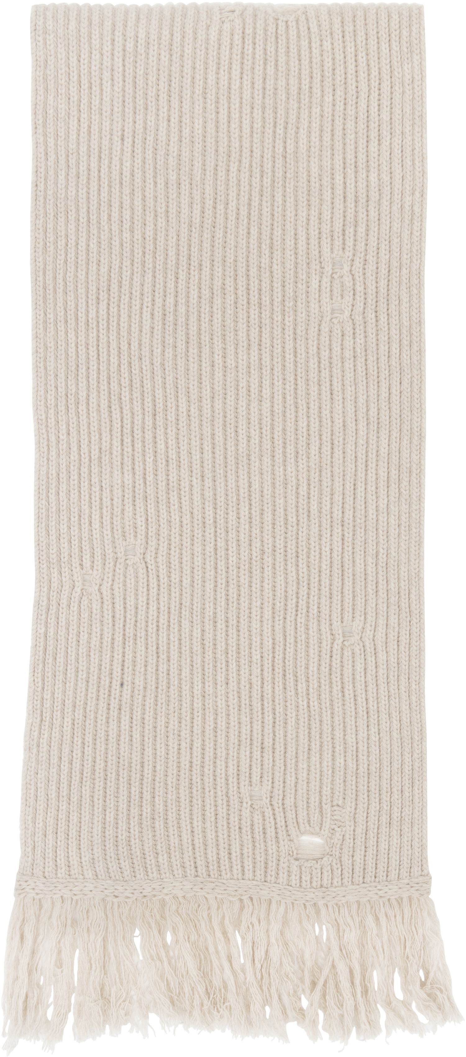 Шал Maison Margiela MM6 Maison Margiela Wool Distressed Fringed Scarf Бежово | S52TE0056 M13138, 1