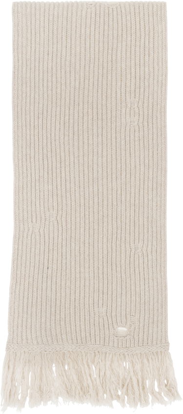 Шал Maison Margiela MM6 Maison Margiela Wool Distressed Fringed Scarf Бежово | S52TE0056 M13138, 1