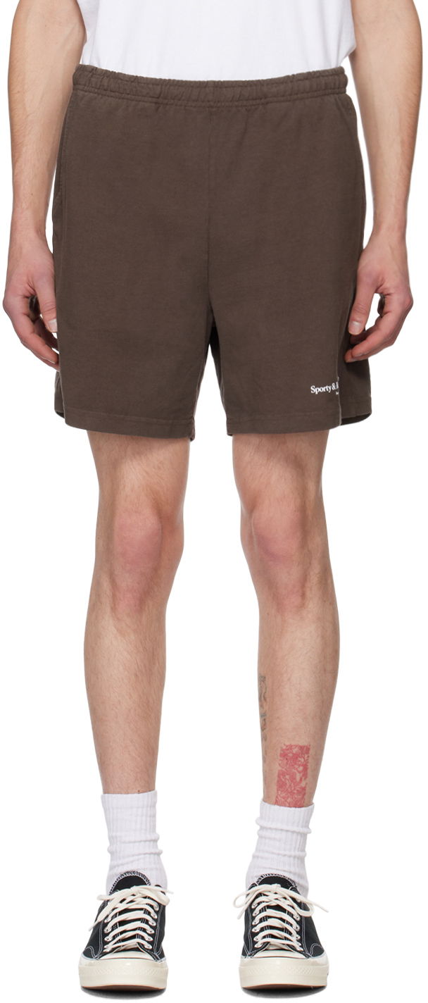 Къси панталони Sporty & Rich 'Athletic Club' Shorts Кафяво | SHAW234CH, 0