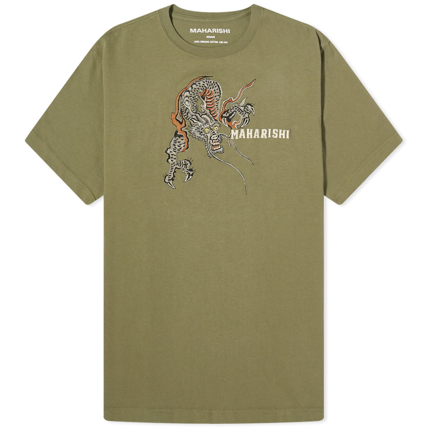 Тениска Maharishi Embroided Sue-Rye Dragon T-Shirt Зелено | 4541-OLV, 0