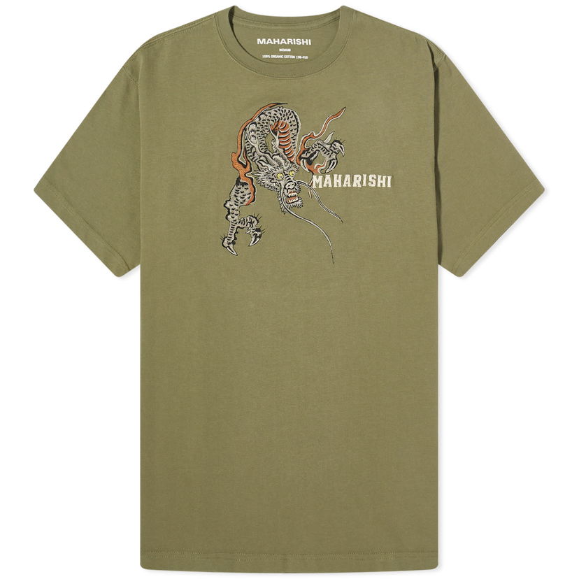 Тениска Maharishi Embroided Sue-Rye Dragon T-Shirt Зелено | 4541-OLV