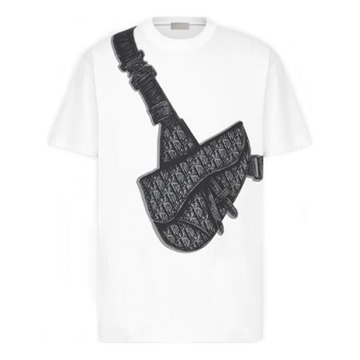 Тениска Dior Compact Saddle Bag Print T-Shirt Бяло | 943J605N0554-C088