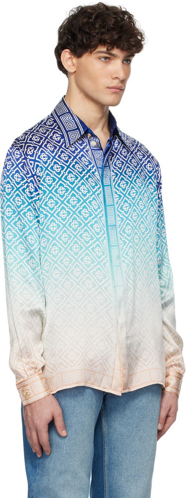 Риза Casablanca Classic Collar Long Sleeve Shirt With Print Синьо | U-MPS25-SH-021-01, 1
