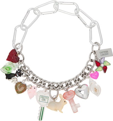 Колие Chopova Lowena Chopova Lowena Shell & Back Multi-Charm Carabiner Necklace Металик | 6561, 0