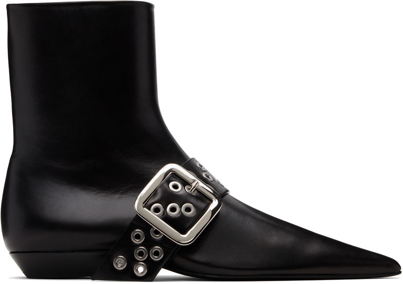 Кецове и обувки Jil Sander Jil Sander Eyelet Buckle Ankle Boots Черно | J15WU0105_P8226