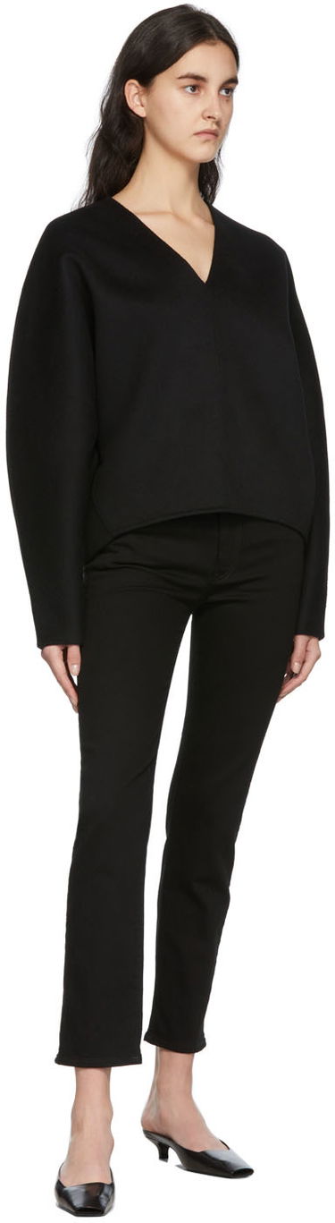 Пуловер TOTEME TOTEME Double Wool Cashmere V-Neck Sweater Черно | 214-716-717, 3