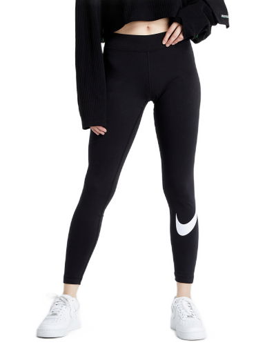 Клинове Nike Sportswear Essential GX Mid-Rise Swoosh Leggings Черно | CZ8530-010