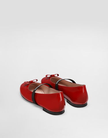 Аксесоари Dolce & Gabbana Dolce & Gabbana Patent Leather Ballet Flats with Elastic and Bow Червено | D11294A483187124, 2
