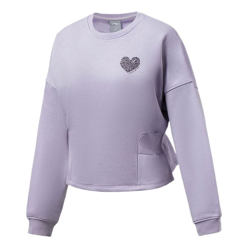Суитчър Li-Ning Lifestyle Heart Printed Sweatshirt Лилаво | AWDRG28-3