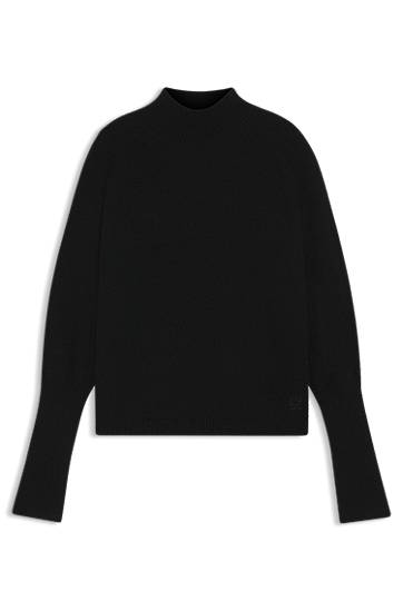 Relaxed-fit mock-neck sweater in a wool blend