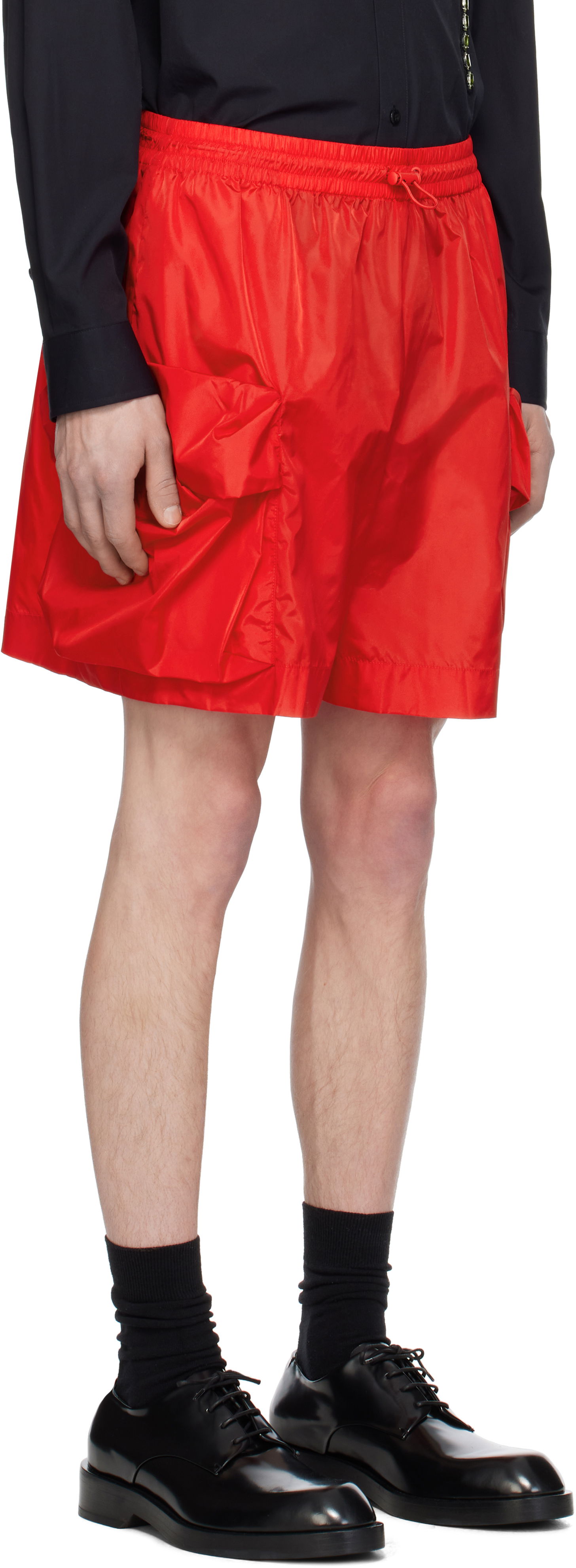 Къси панталони Simone Rocha Simone Rocha Cargo Flap Pocket Drawstring Shorts Червено | 4135 1067, 1