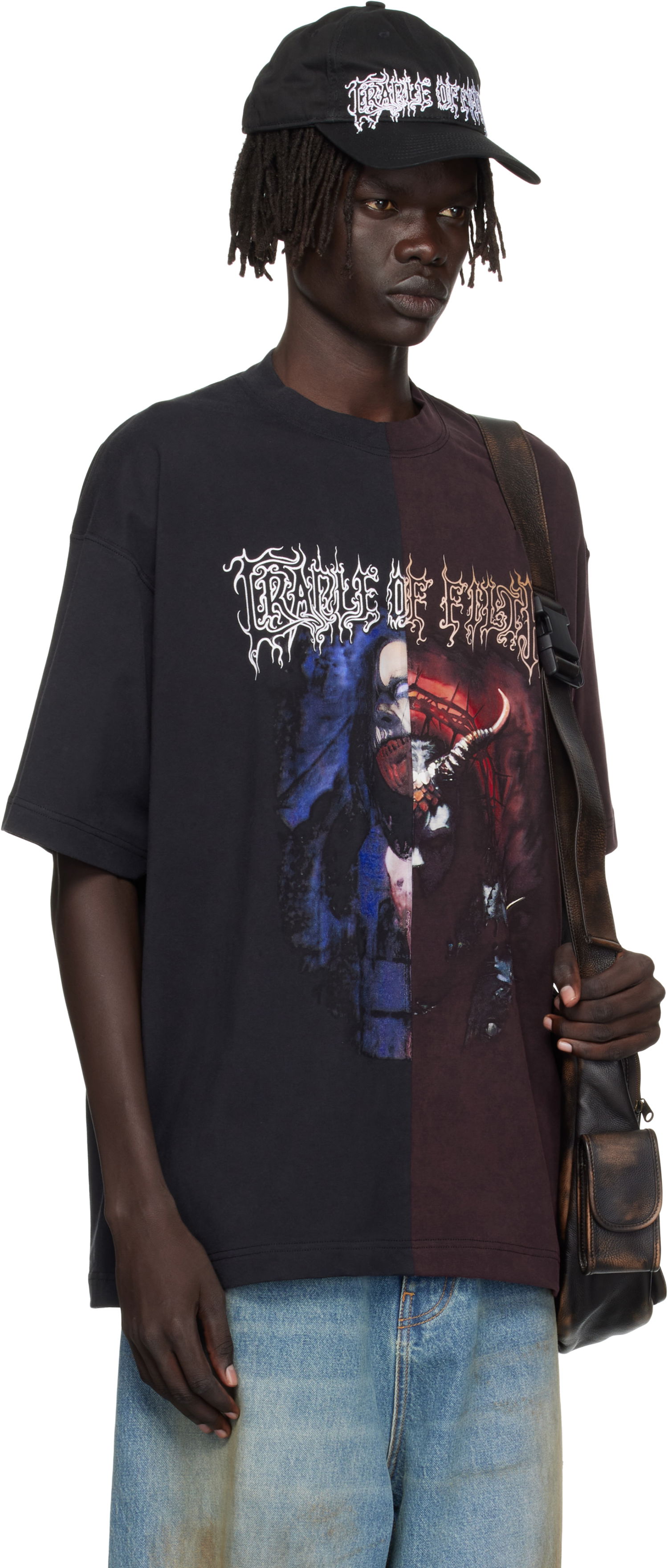 Тениска VETEMENTS Vetements Cradle of Filth Cut-Up Oversized T-Shirt Черно | UCF76TR900BR, 1