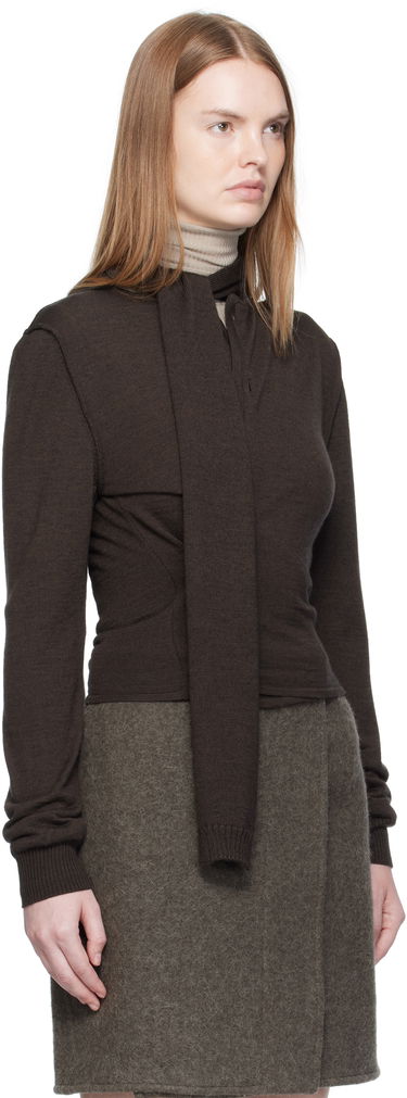 Пуловер LEMAIRE LEMAIRE Cardigan With Scarf Черно | TO1251 LK087, 4