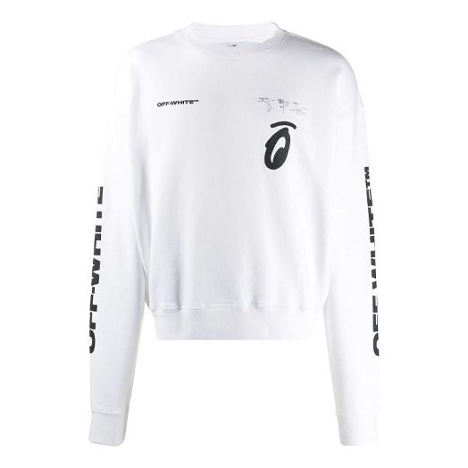 Суитчър Off-White Arrow Pattern Pullover Бяло | OMBA035E19D250100110, 0