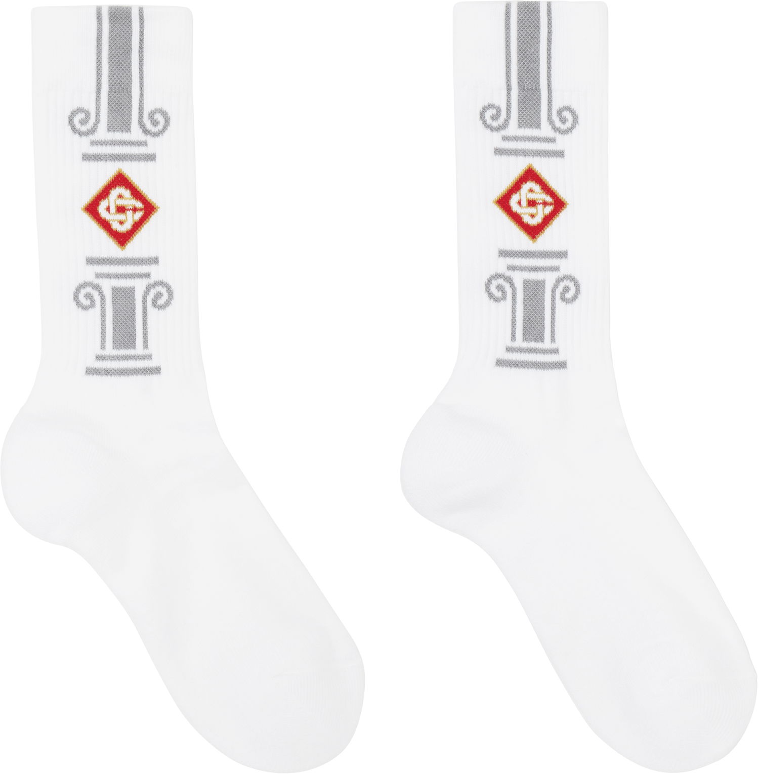 Чорапи Casablanca Column Socks Бяло | APS25-ACC-010-04, 1