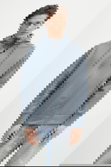 Суитчър C.P. Company Smooth Full-Zip Hoodie with Hood Drawstrings and Zip Pockets Синьо | 18CMSS028A005086W, 0