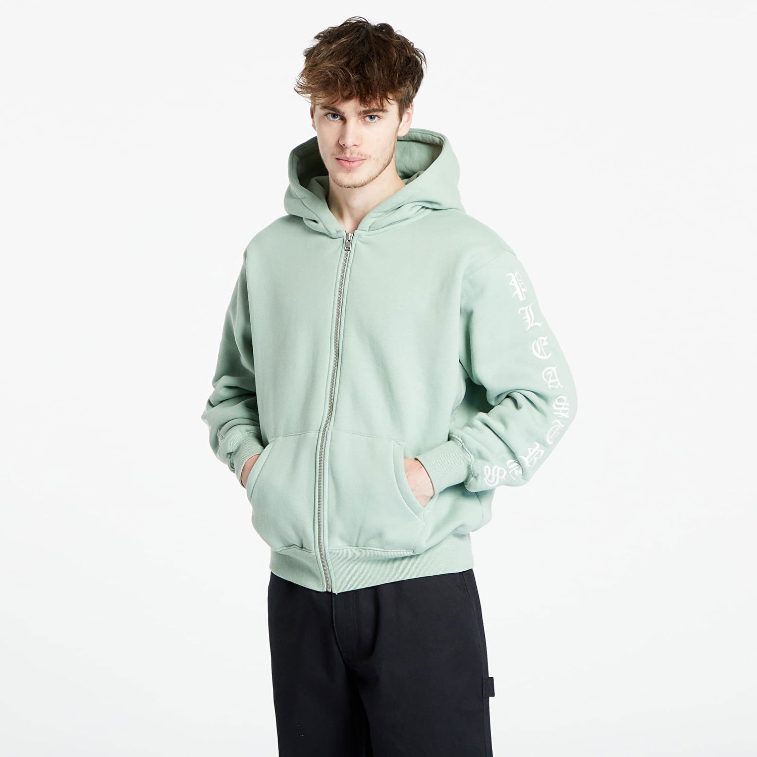 Суитчър Pleasures Oe Zip Up Hoodie Зелено | P23W038 MATCHA, 0