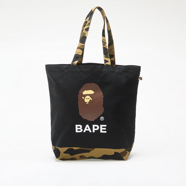 A BATHING APE 1St Camo Ape Head Tote Bag Black Universal