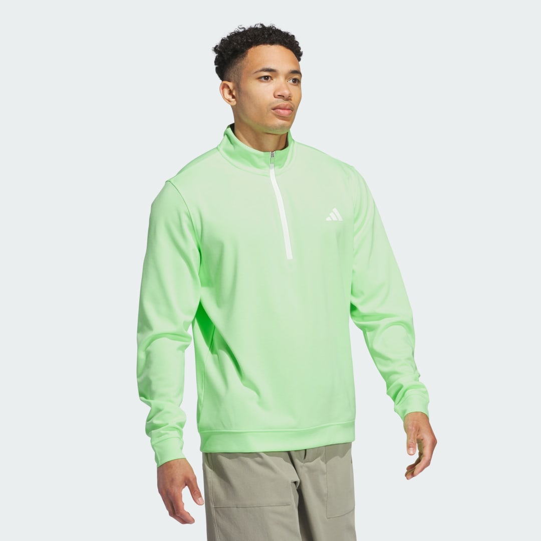 Суитчър adidas Performance Elevated 1/4 Zip Sweatshirt Зелено | IU4489, 1