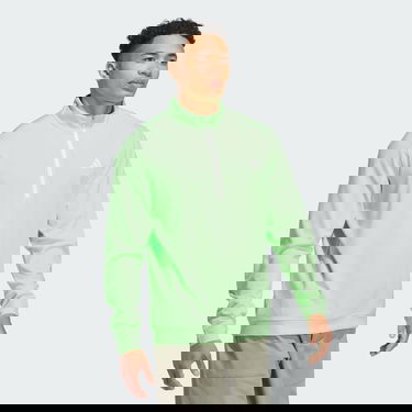 Суитчър adidas Performance Elevated 1/4 Zip Sweatshirt Зелено | IU4489, 1