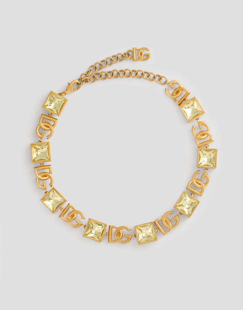 Колие Dolce & Gabbana Necklace With Logo And Rhinestones Металик | WNR2H1W1111ZOO00