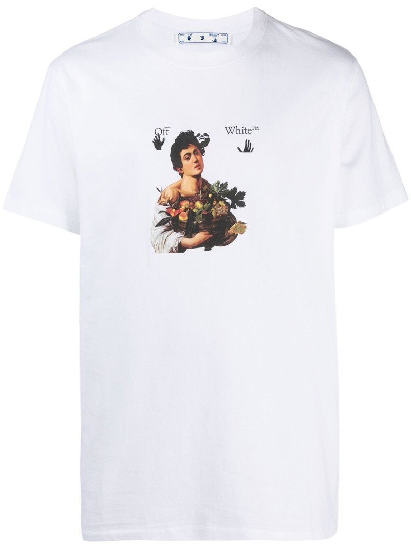 Тениска Off-White Caravaggio Boy T-shirt White/Black Бяло | OMAA027S21JER0110110