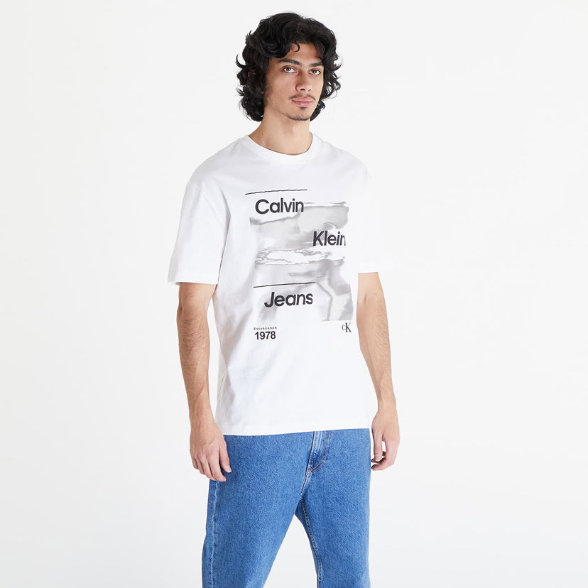 Тениска CALVIN KLEIN Jeans Diffused Logo Short Sleeve Бяло | J30J325184 YAF