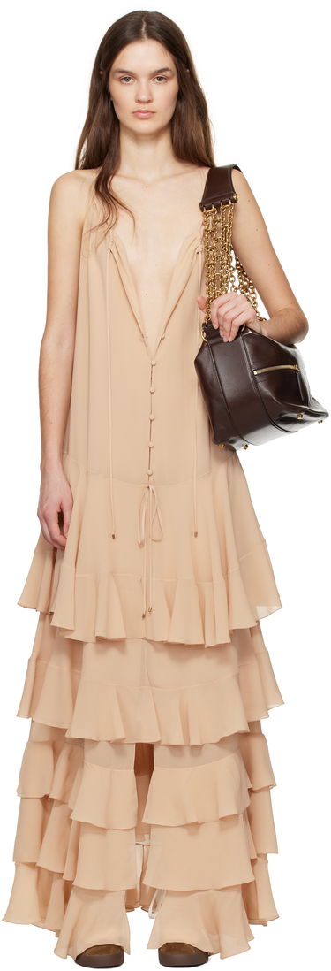 Pокля CHLOÉ Chloé Tiered Maxi Dress Бежово | CH25SRO54117, 0