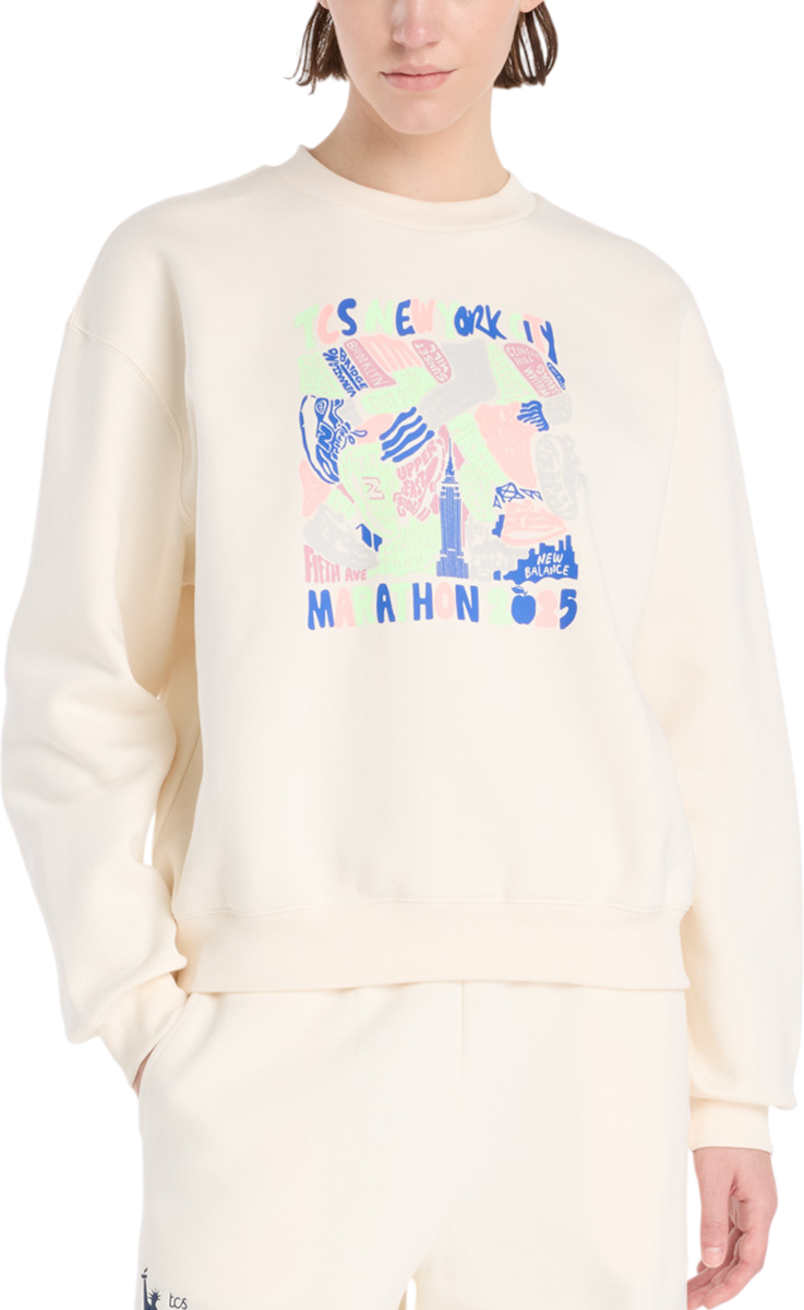Суитчър New Balance NYC Marathon Fleece Crewneck Sweatshirt Бежово | wt53511m-pef