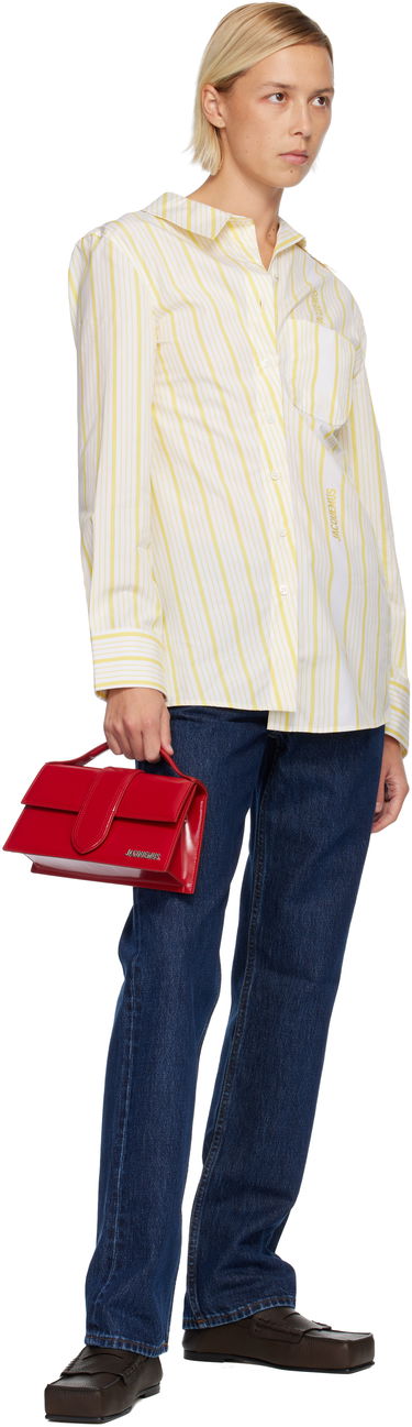 Чанта през рамо Jacquemus Les Classiques 'The large Bambino' Patent Leather Top Handle Shoulder Bag Червено | 23HBAW00007AC18A01, 3