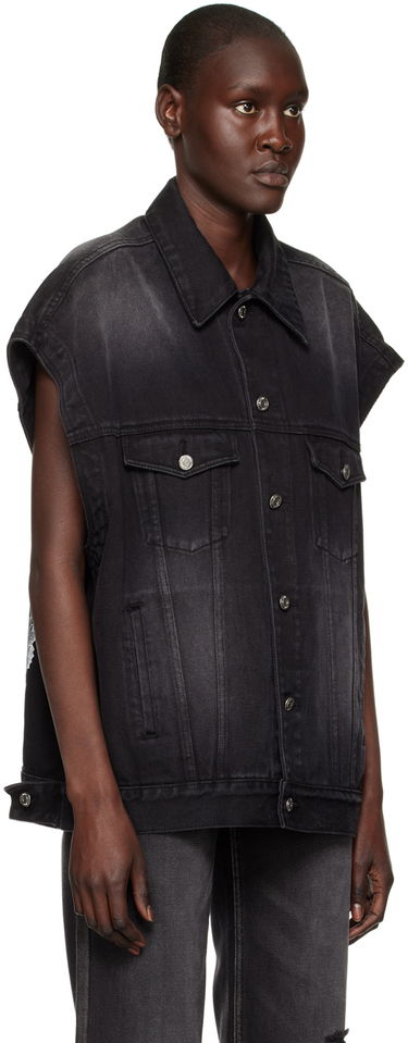 Жилетка We11done We11done Horror Movie Sleeveless Denim Jacket Черно | WD-DV3-22-384-U-BK, 1
