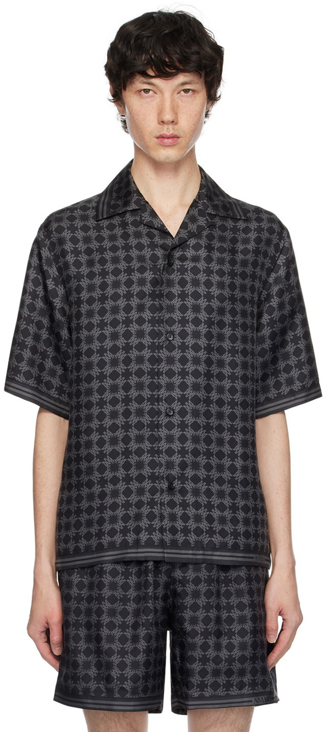 Риза AMIRI Quad Bowling Shirt Черно | AMSTCA1033