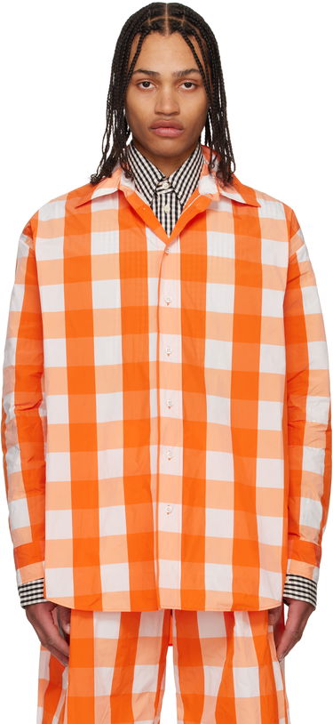 Риза Walter Van Beirendonck Walter Van Beirendonck Maxi Gingham Button-Up Shirt Оранжево
 | 6002, 0