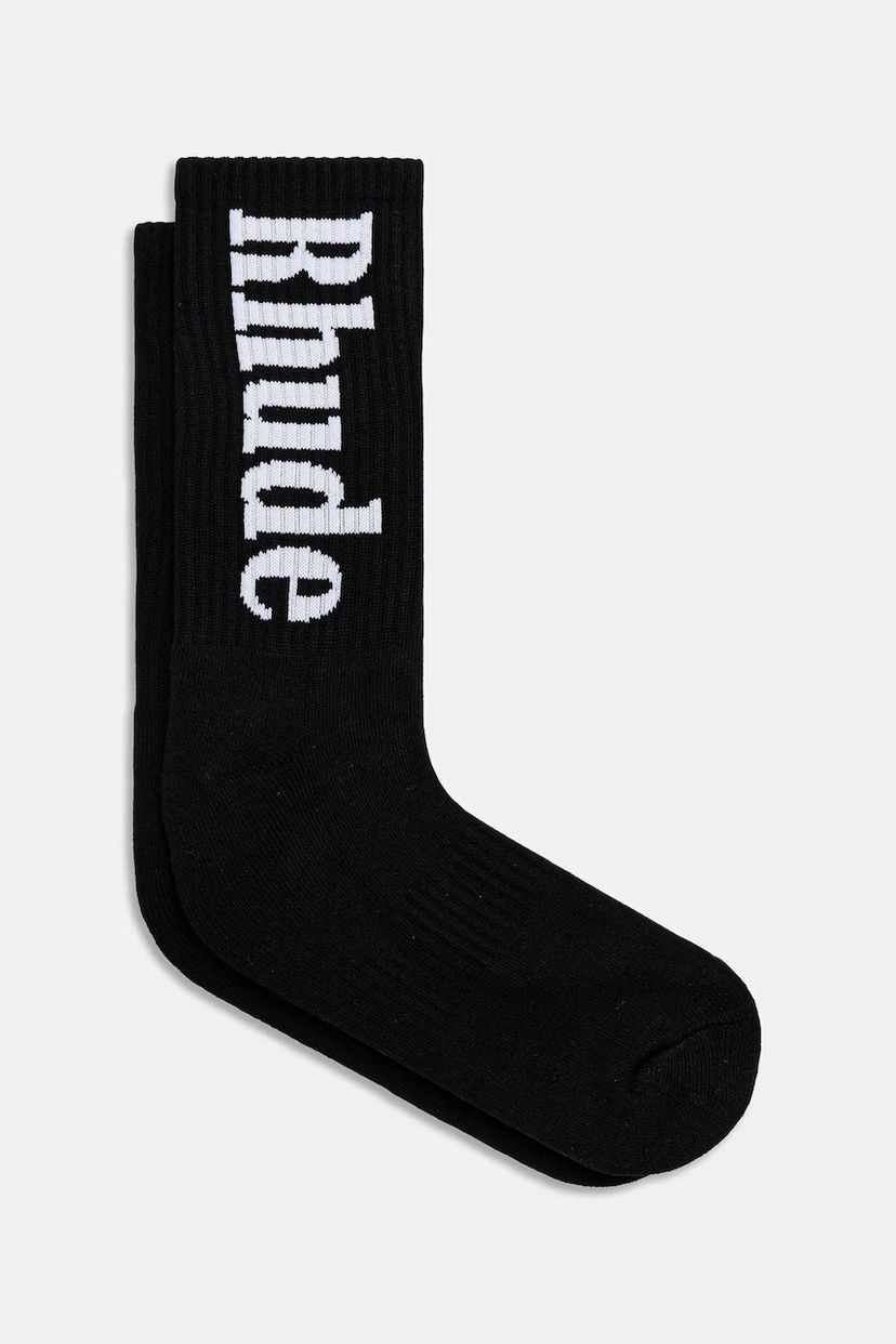 Чорапи Rhude RHUDE Vertical Logo Socks Черно | RHPF25SO01750
