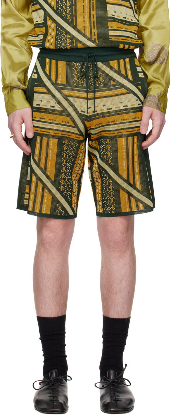 Къси панталони Ahluwalia Ahluwalia Kalonji Knit Shorts Зелено | M-AHLU-KN009-SS23-YA03-GR, 0