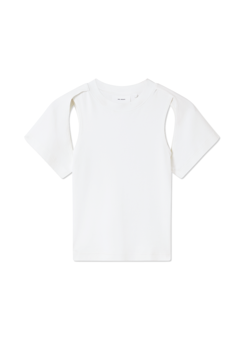 Тениска AXEL ARIGATO Solar Cut-Out Shoulder T-Shirt Бяло | A3418001