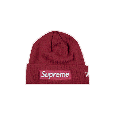 Шапка Supreme New Era x Box Logo Beanie Червено | FW21BN9 PLUM, 0
