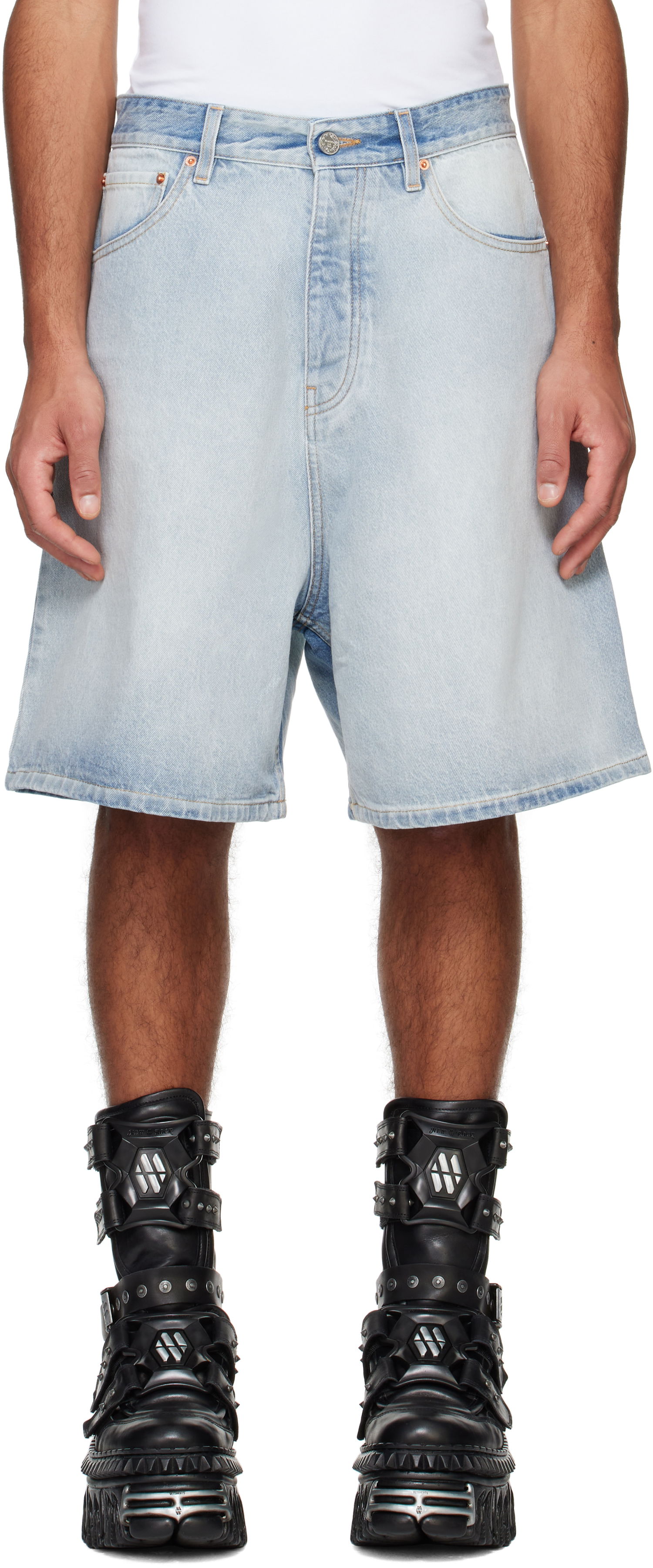 Къси панталони VETEMENTS Vetements Button-Fly Denim Shorts Синьо | UA66SS500L, 0