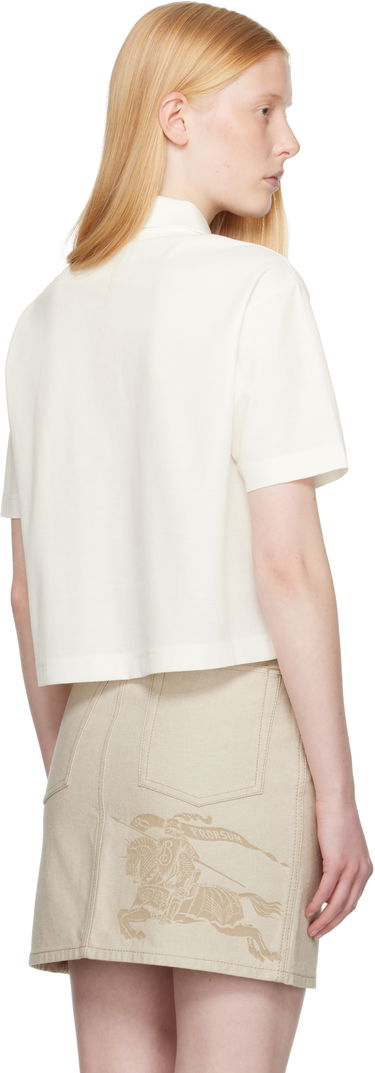 Поло тениска Burberry Burberry Cropped Cotton Polo Бяло | 8110085, 2
