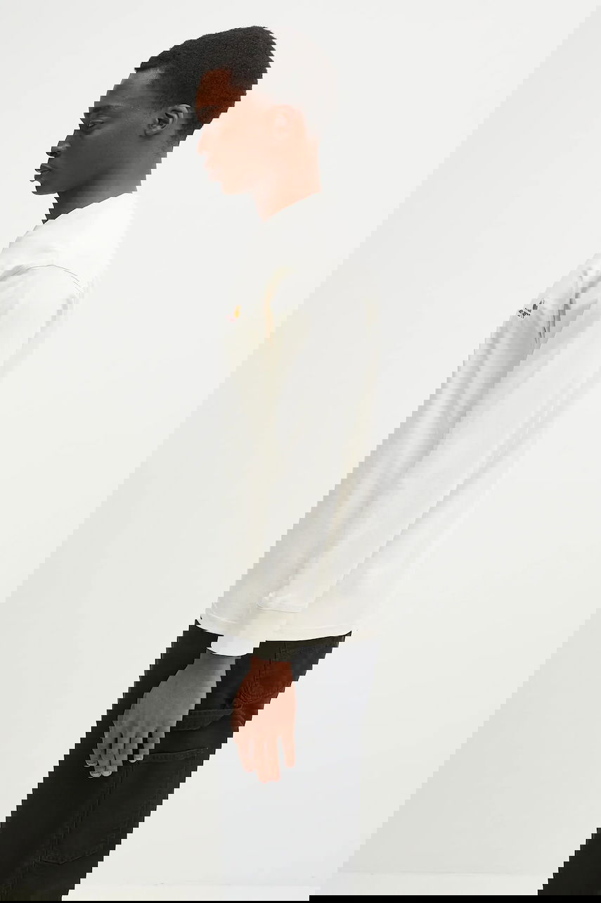 Тениска Carhartt WIP Long-Sleeve American Script T-Shirt Бежово | I029955.05XX, 1