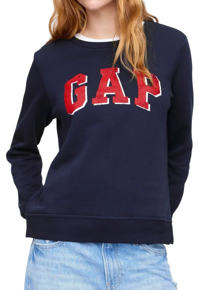 Суитчър GAP Logo Crewneck Sweatshirt Тъмно синьо | 744529-04