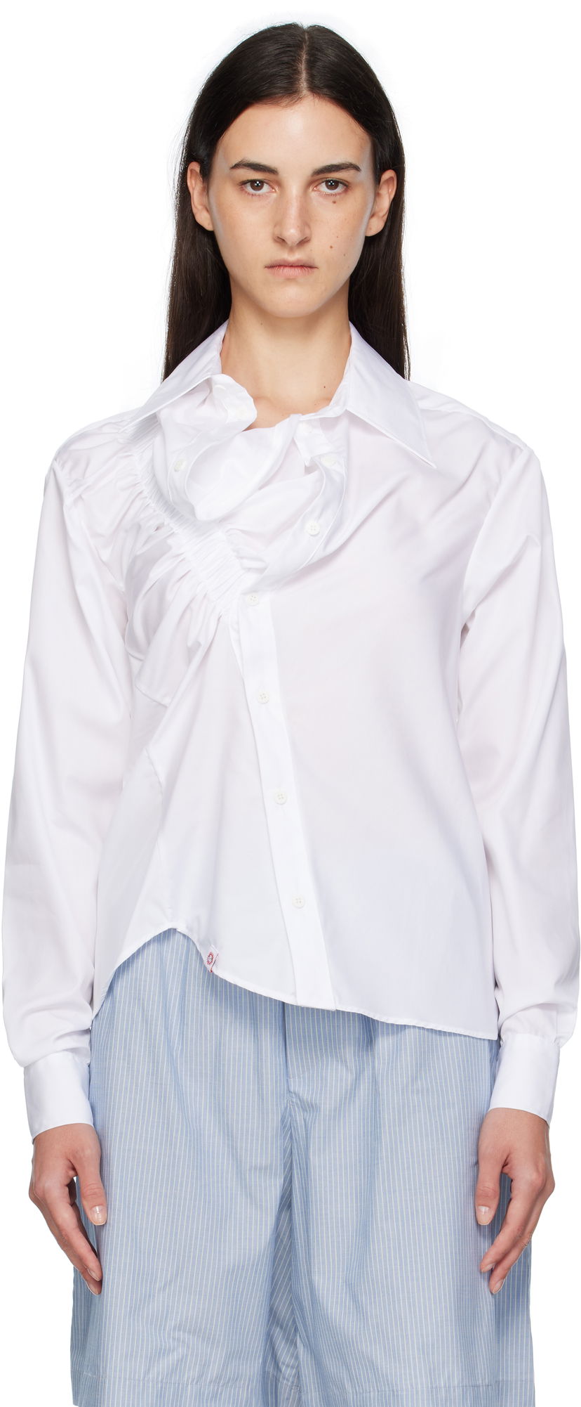 Риза Charles Jeffrey Loverboy Charles Jeffrey LOVERBOY Ruffle Shirt Бяло | 52070202