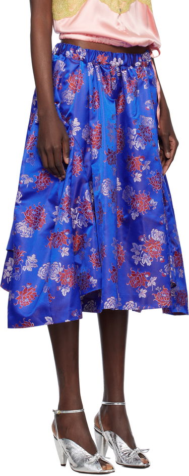 Пола Comme des Garçons Comme des Garçons Jacquard Pattern Midi Skirt Синьо | GO-S002-051-1, 1