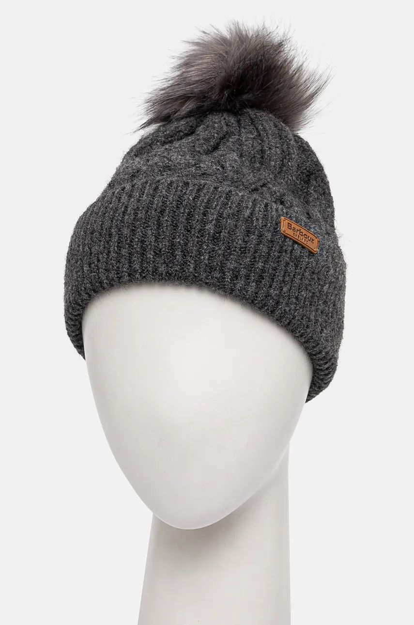 Шапка Barbour Cable Knit Pom Beanie Сиво | LHA0555, 1