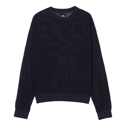 Пуловер Stüssy Stussy Cotton Mesh Crew Тъмно синьо | 1140210