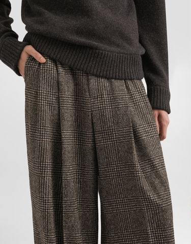 Панталони Dolce & Gabbana Dolce & Gabbana Alpaca Blend Glen Plaid Trousers Кафяво | GP16OTFQMKDS8101, 3