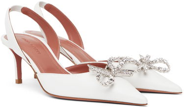 Кецове и обувки Amina Muaddi Sling Crystal Embellished Heels Бяло | ROSIE SLING 60 CL NAPPA, 3