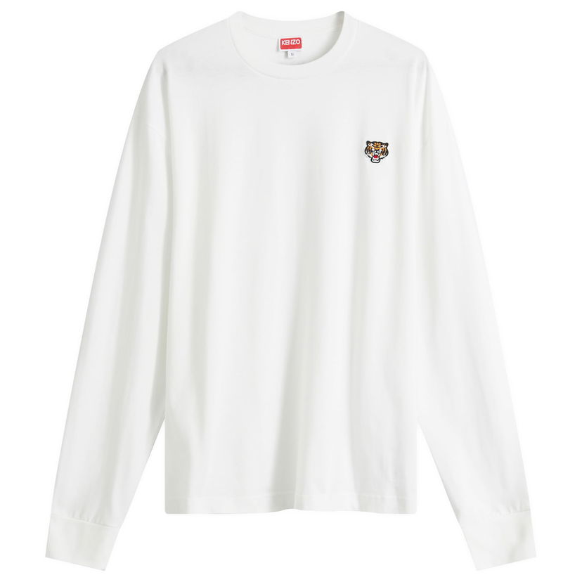 Тениска KENZO Men's Lucky Tiger Long Sleeve T-Shirt in White, Size Small | END. Clothing Бяло | FE55TS1994SG-02