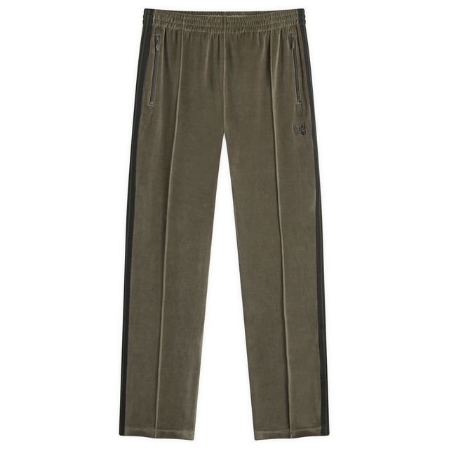 Velour Narrow Track Pant Olive Medium