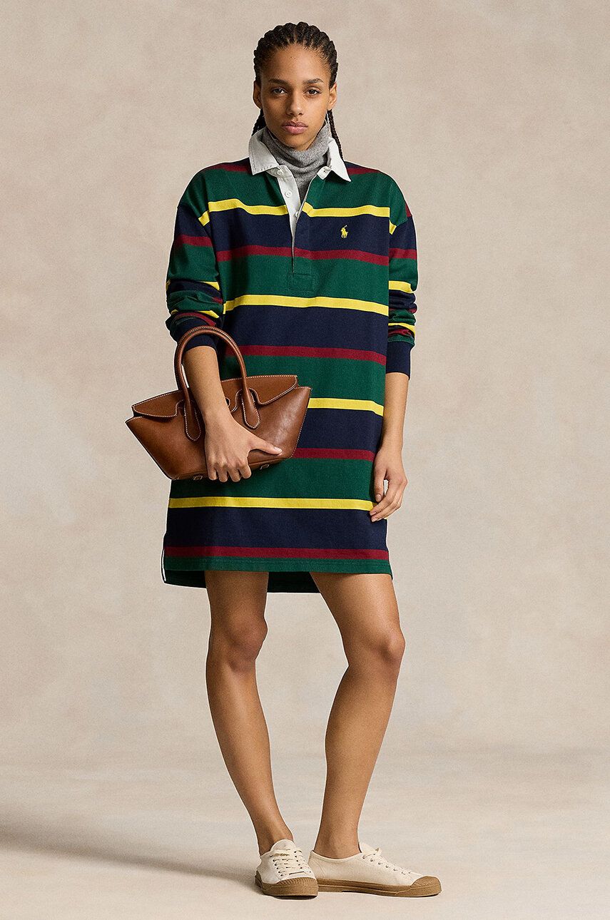 Pокля Polo by Ralph Lauren Striped Mini Dress Зелено | 211941215, 0